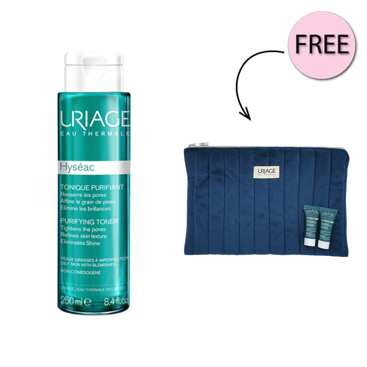 Uriage Hyséac Purifying Toner 250ml + Free Bag